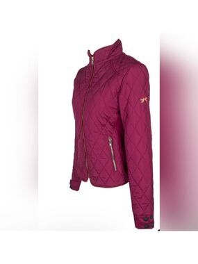 A Little Bit Racey Burgundy Quilted Coat Size Large